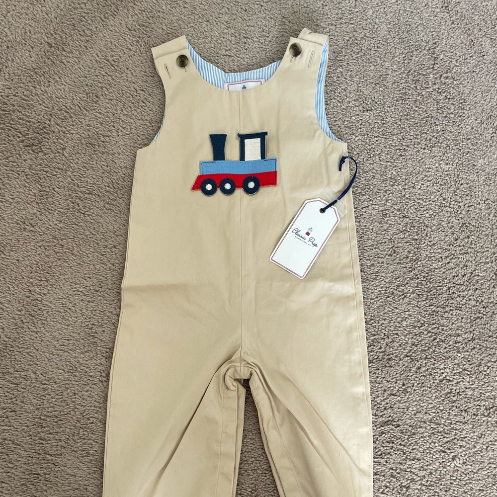 Classic Prep Boy’s Khaki Longall with a Train